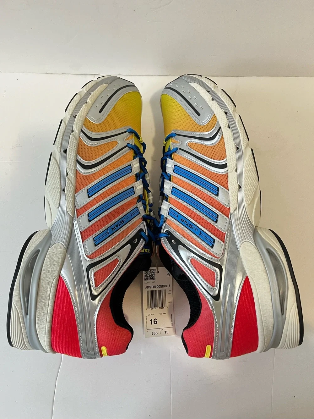 Adidas ADISTAR CONTROL 5 sneakers blue yellow silver running shoe men’s size 16